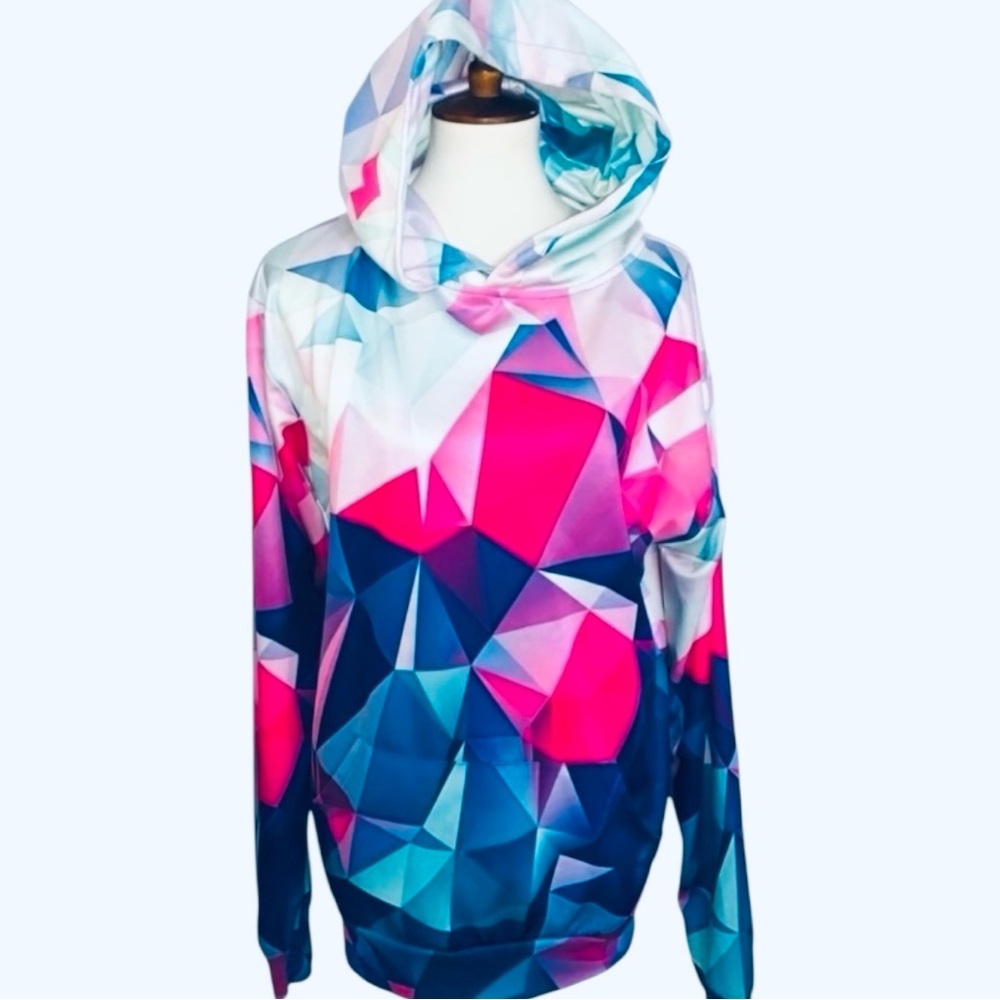 LAIDIPAS Unisex Size XXL Colorful Graphic Art Hoodie Polyester/Spandex